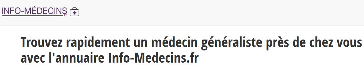 La liste des médecins généralistes sans rendez-vous est à retrouver sur Info-medecins.fr